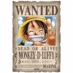 One Piece - Parchemin Avis De Recherche Wanted Luffy Abystyle